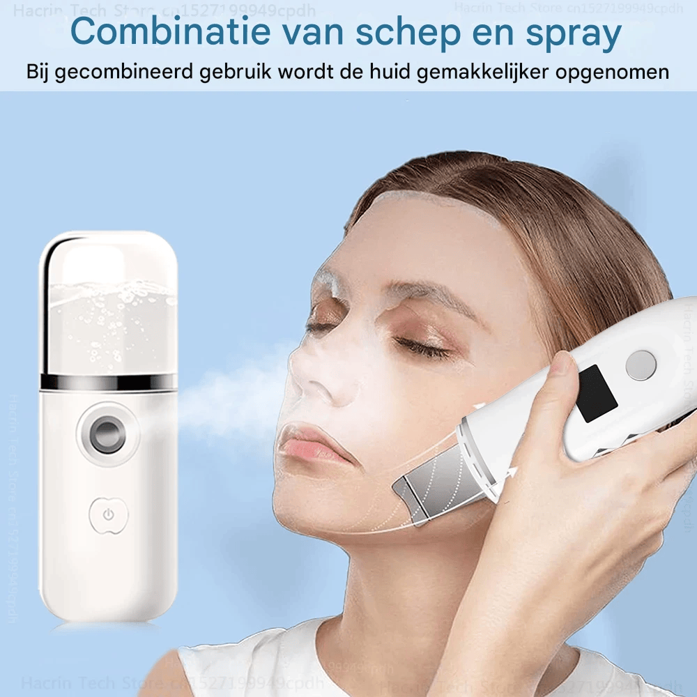 GlowDeep™ 4-in-1 Ultrasone Huidreiniger – Diepe Porie Reiniging, Lifting & Verjonging